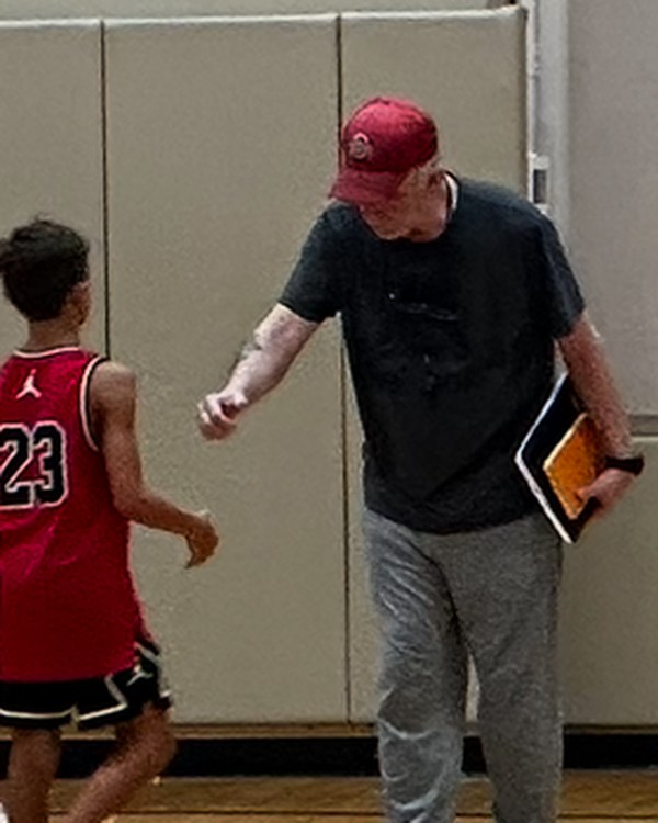 Raven Webb coaching at practice